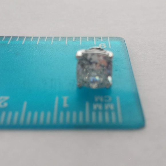 14k White Gold Stud Earrings Solid Gold 14k - Picture 9 of 15